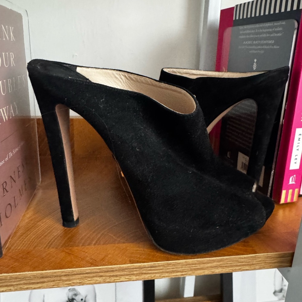 Authentic Prada Black Suede Mules - 38